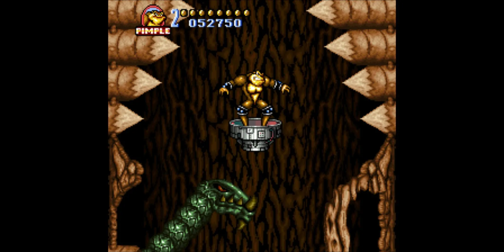 Battletoads in Battlemaniacs trên SNES - Cảnh nhân vật Battletoad đang chiến đấu