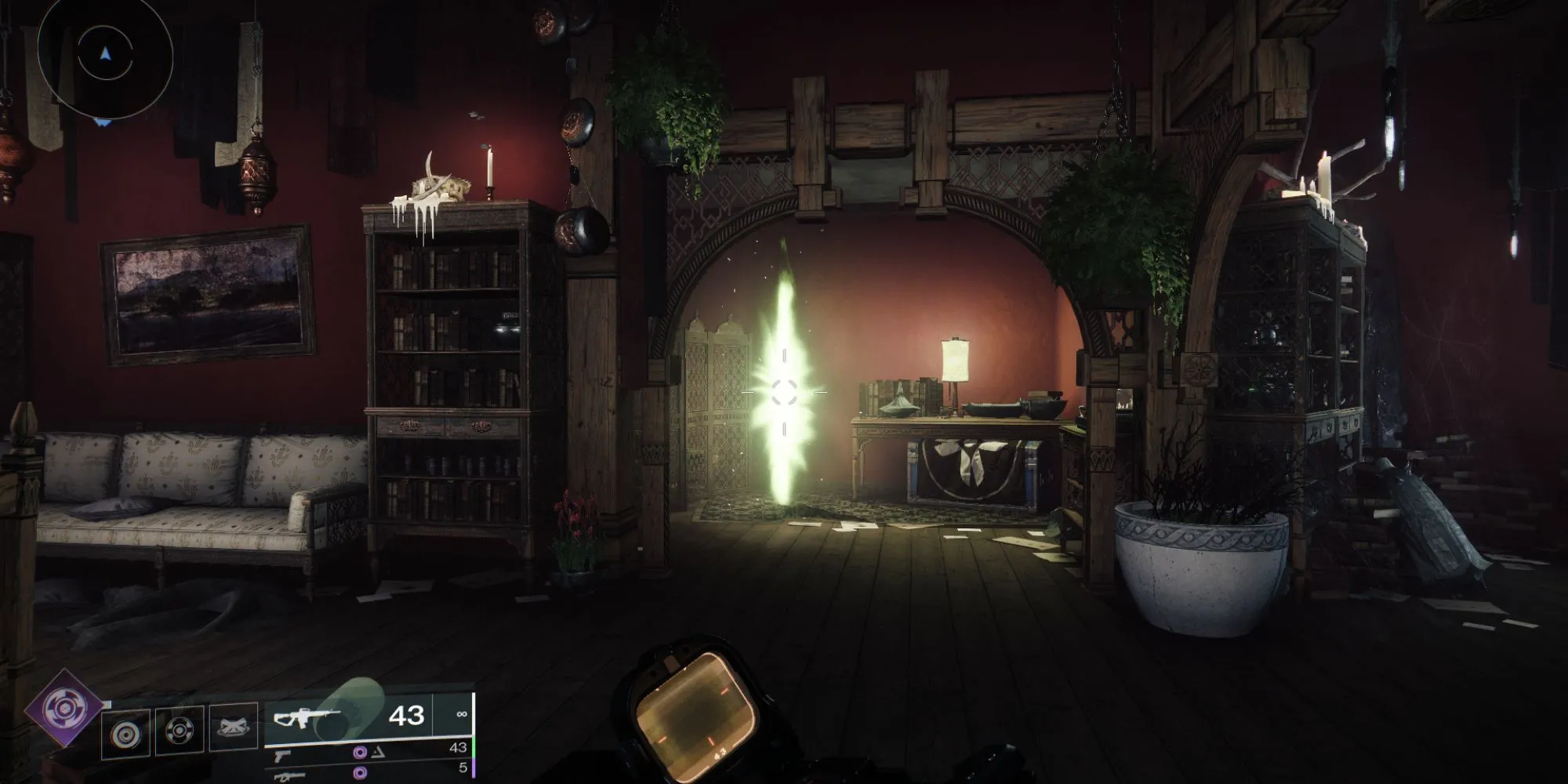 Bệ đá dẫn đến căn phòng bí mật chứa bàn cờ vua ở High Heresy trong Destiny 2