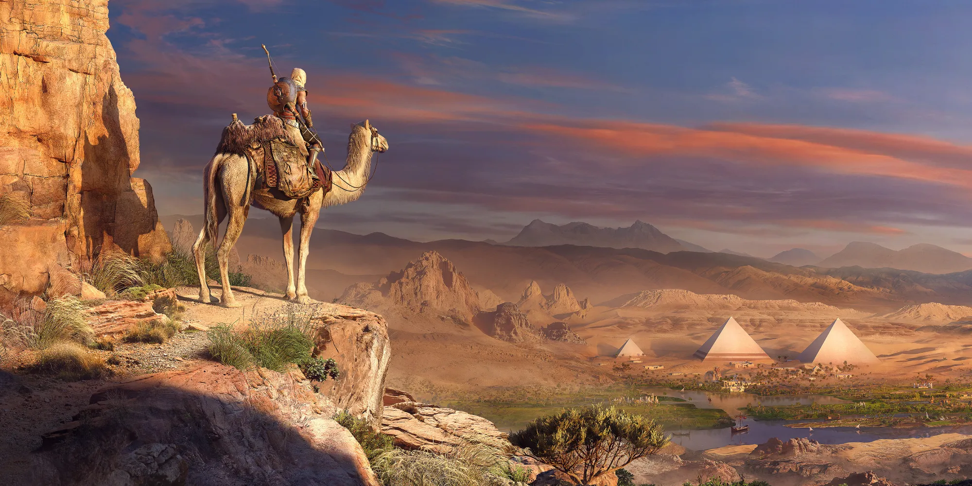 Cảnh từ game hành động nhập vai Assassin's Creed Origins lấy bối cảnh Ai Cập cổ đại