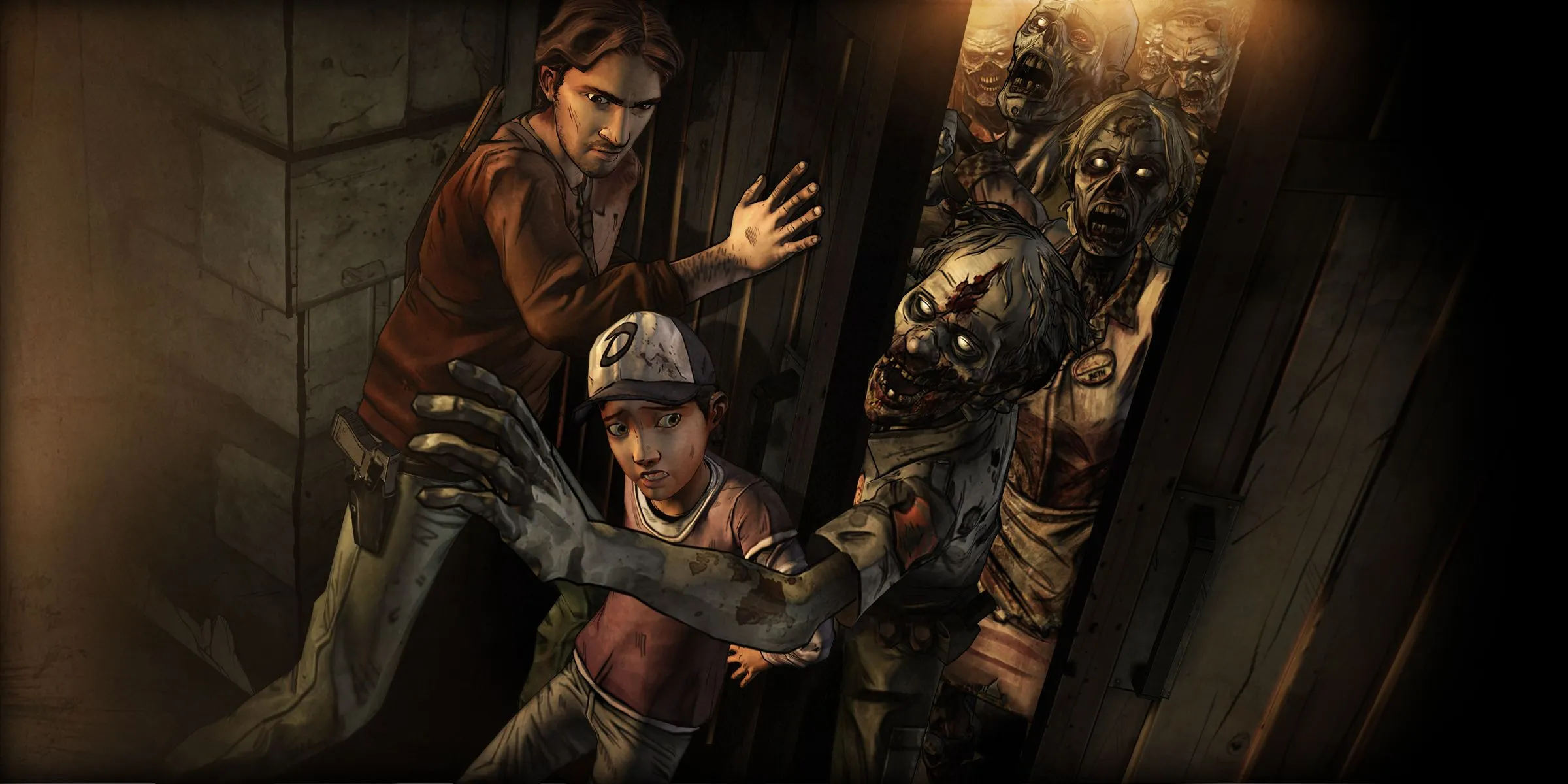 Clementine và Omid trong đoạn mở đầu The Walking Dead: Season 2