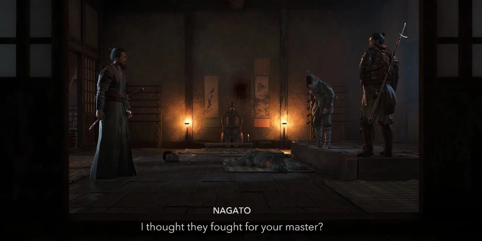 Naoe, Hanzo và Nagato sau khi hoàn thành nhiệm vụ Traditions và thu thập kế hoạch của Oda