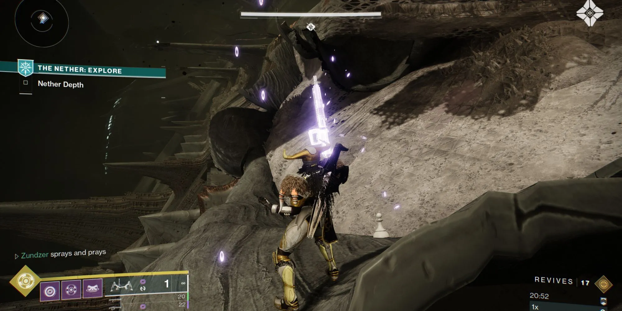 Quân cờ bí ẩn Destiny 2 giấu trên lớp vỏ bong tróc của Dreadnaught ở Trenchway The Nether.