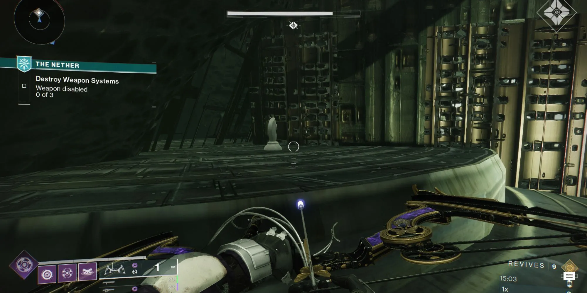 Quân cờ bí ẩn Destiny 2 nằm trên bức tường cần leo lên, bên trái khu vực spawn ở Hall of Souls The Nether.