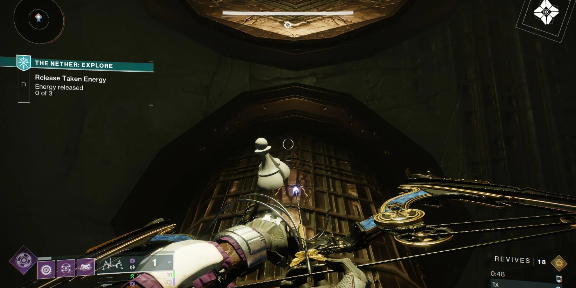 Quân cờ bí ẩn Destiny 2 nằm trên hàng cửa thứ hai ở khu vực The Founts trong The Nether.
