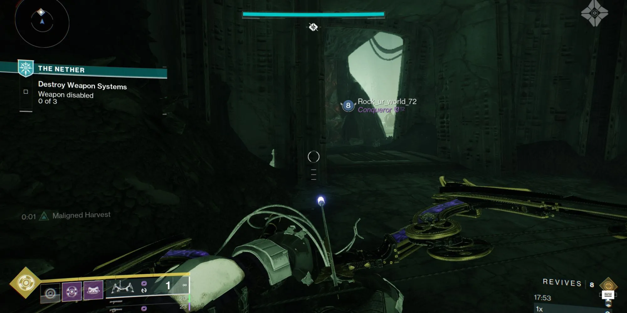 Quân cờ bí ẩn Destiny 2 sau cửa vào khu vực có thể gặp Hive Relic encounter ở Hall of Souls The Nether.