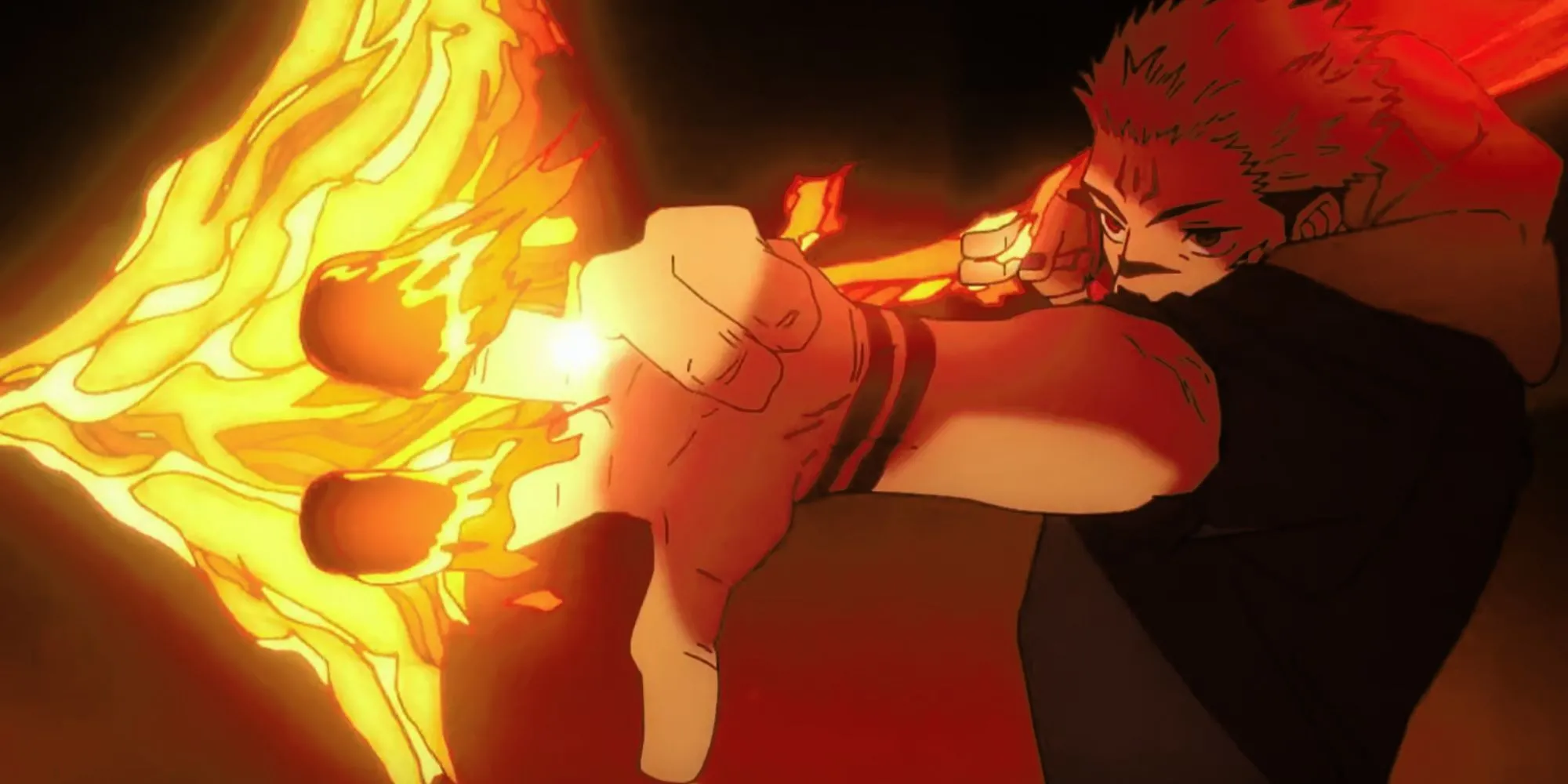 Sukuna trong hình dạng chiếm hữu cơ thể Yuji Itadori trong Jujutsu Kaisen