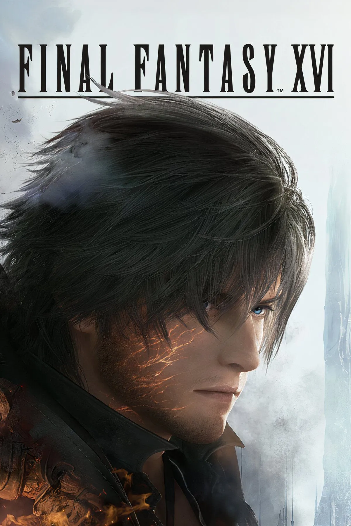 Ảnh tổng hợp artwork và screenshot từ Final Fantasy 16, tập trung vào nhân vật chính Clive Rosfield và các trận chiến boss quy mô lớn