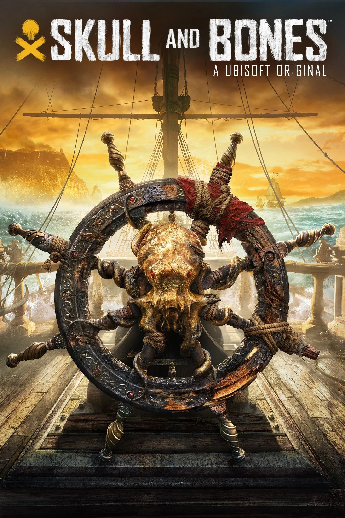 Bìa game Skull &amp; Bones với hình ảnh cướp biển và tàu chiến, gợi ý về một phiên bản có zombie