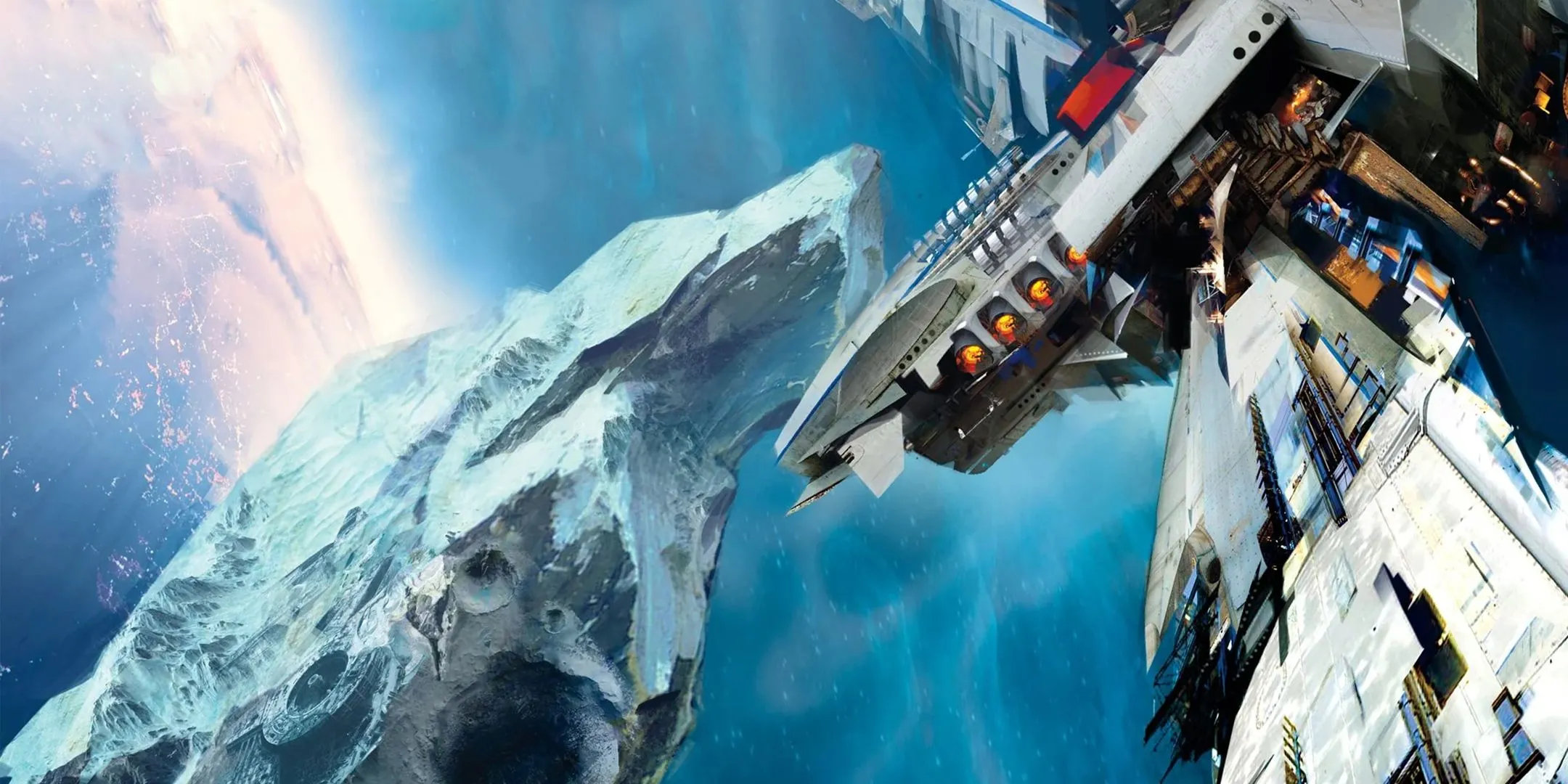 Bìa sách Leviathan Wakes của series The Expanse, phác họa thế giới khoa học viễn tưởng với những cuộc phiêu lưu giữa các vì sao