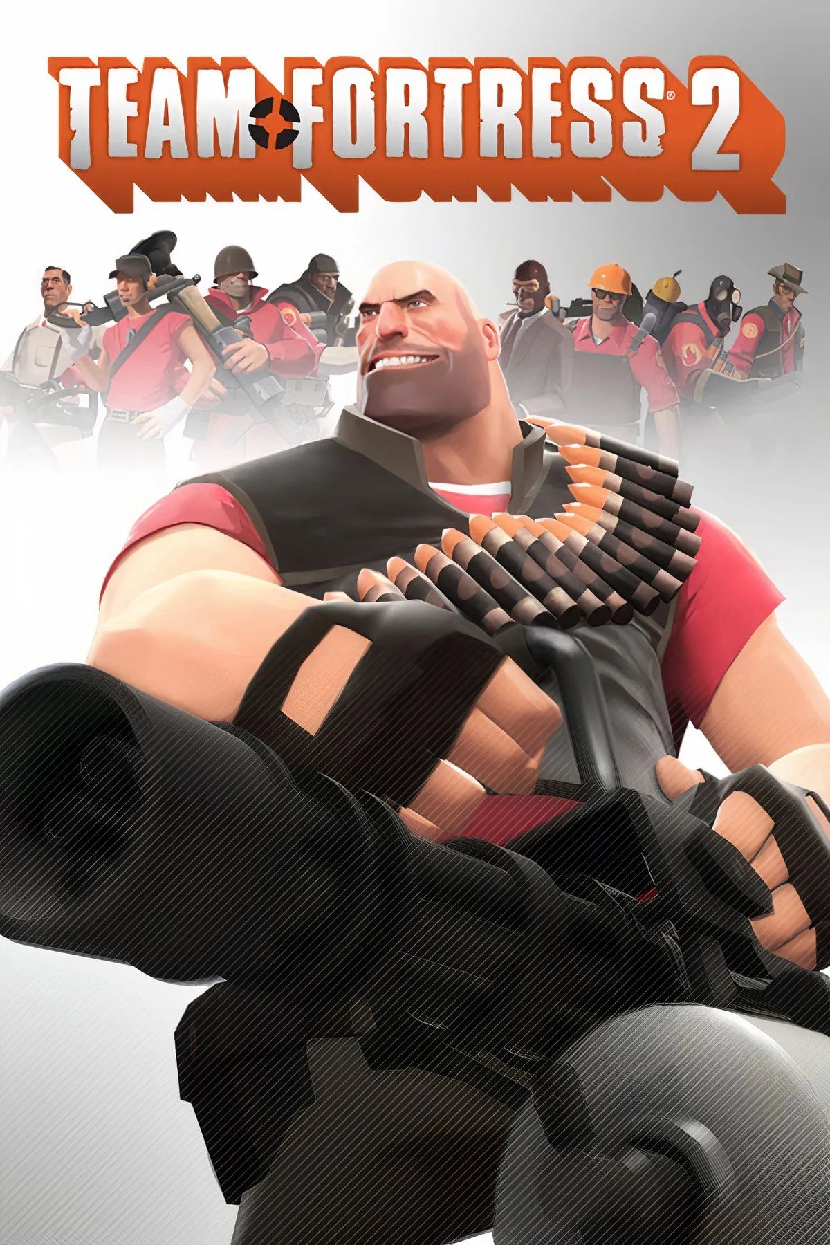 Các nhân vật biểu tượng của Team Fortress 2 với phong cách hoạt hình đặc trưng đang chuẩn bị cho trận chiến