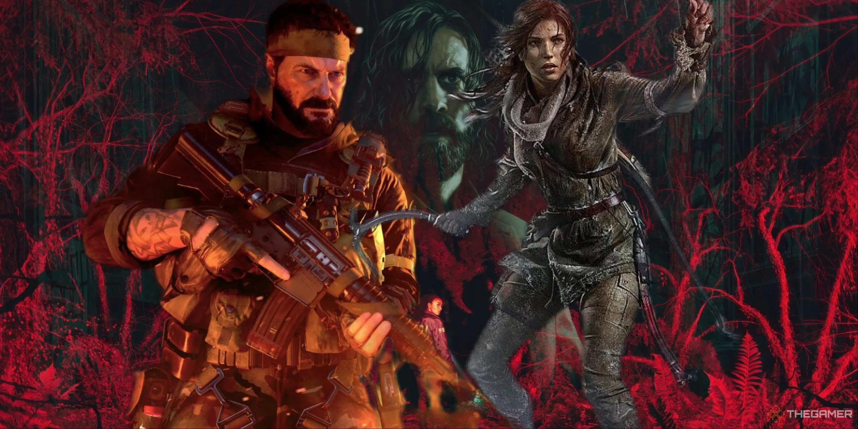 Các nhân vật game nổi bật từ COD, Tomb Raider và Alan Wake 2 đại diện cho backlog game.