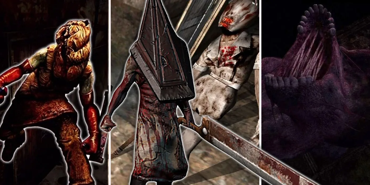 Các quái vật biểu tượng trong series game kinh dị Silent Hill, nổi bật tính biểu tượng và tâm lý.
