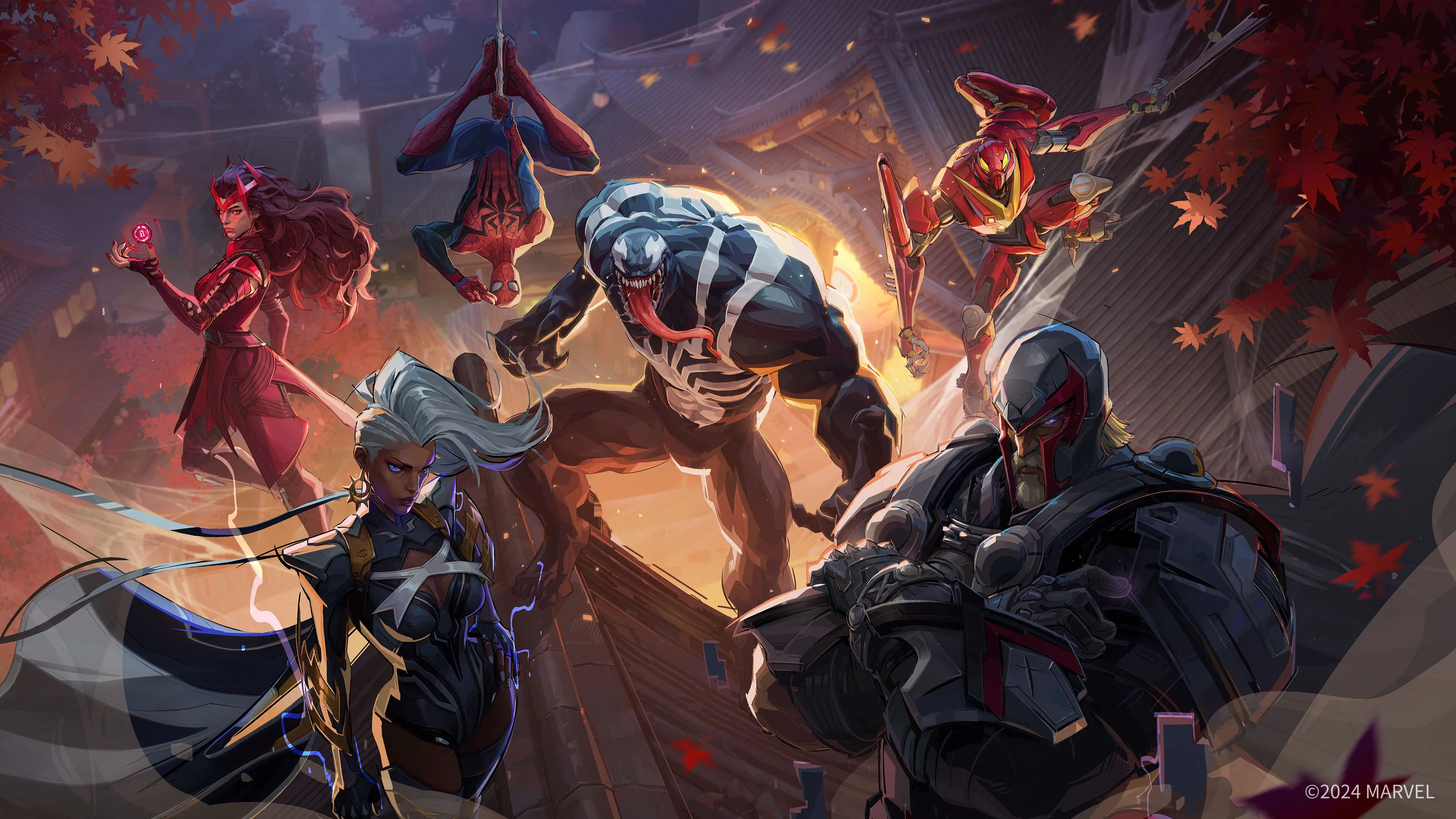 Các siêu anh hùng đối đầu trong Marvel Rivals, thể hiện gameplay hành động tốc độ cao.