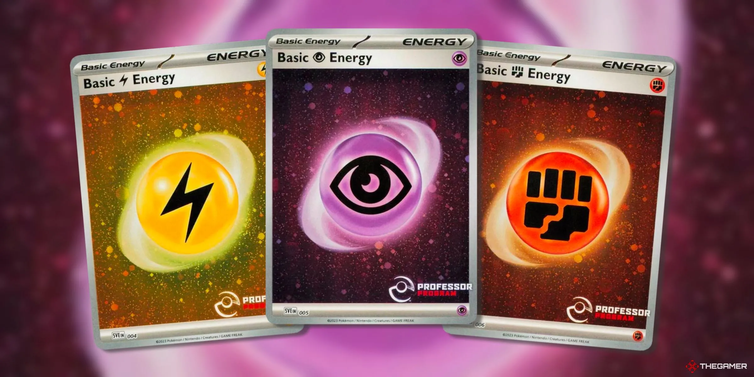 Các thẻ Energy cơ bản hệ Điện, Tâm Linh và Đấu Sĩ từ kỷ nguyên Scarlet &amp; Violet của Pokemon TCG