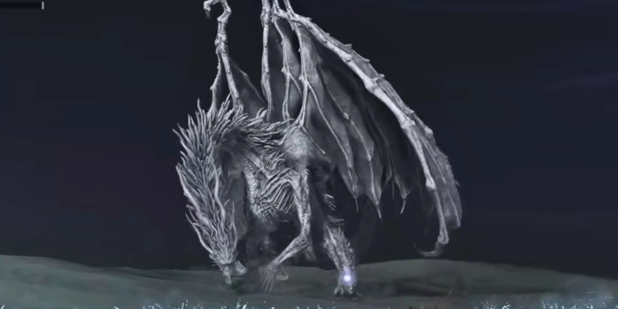 Caligo, Miasma of Night, rồng băng khổng lồ trong Elden Ring Nightreign, minh họa khả năng gây Frostbite và tấn công diện rộng.