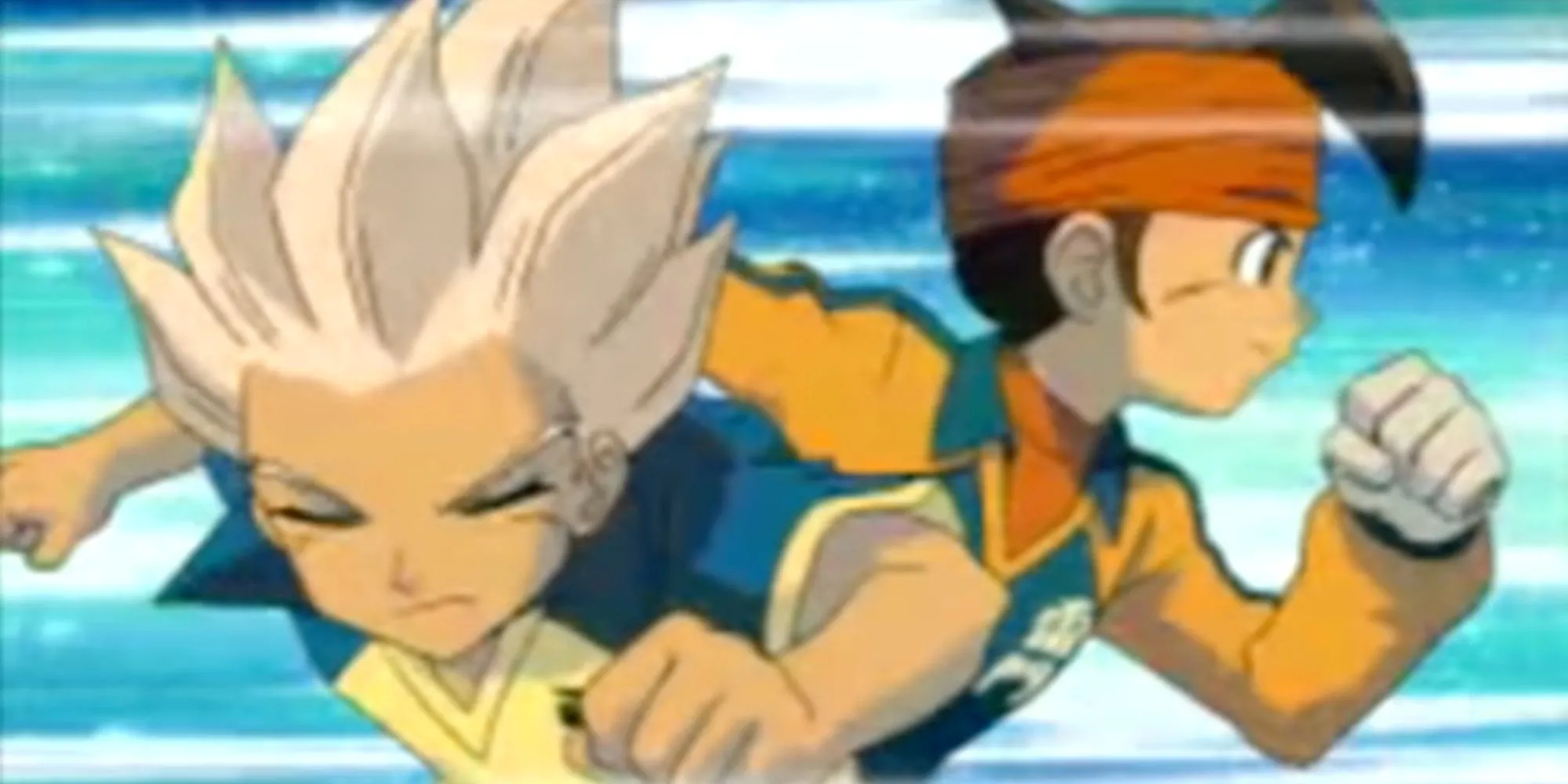 Cảnh mở đầu đầy ấn tượng của Inazuma Eleven với các nhân vật chuẩn bị thi đấu.