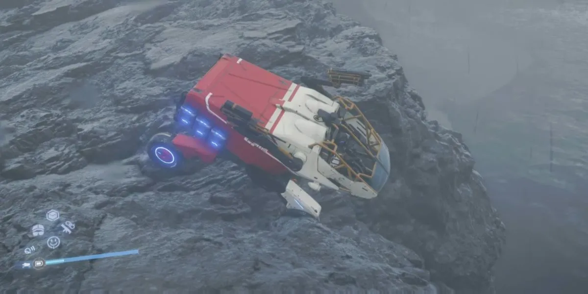 Cảnh quan hoang tàn của vùng F3 Crater, nơi tập trung nhiều BT nguy hiểm nhất trong Death Stranding 2.