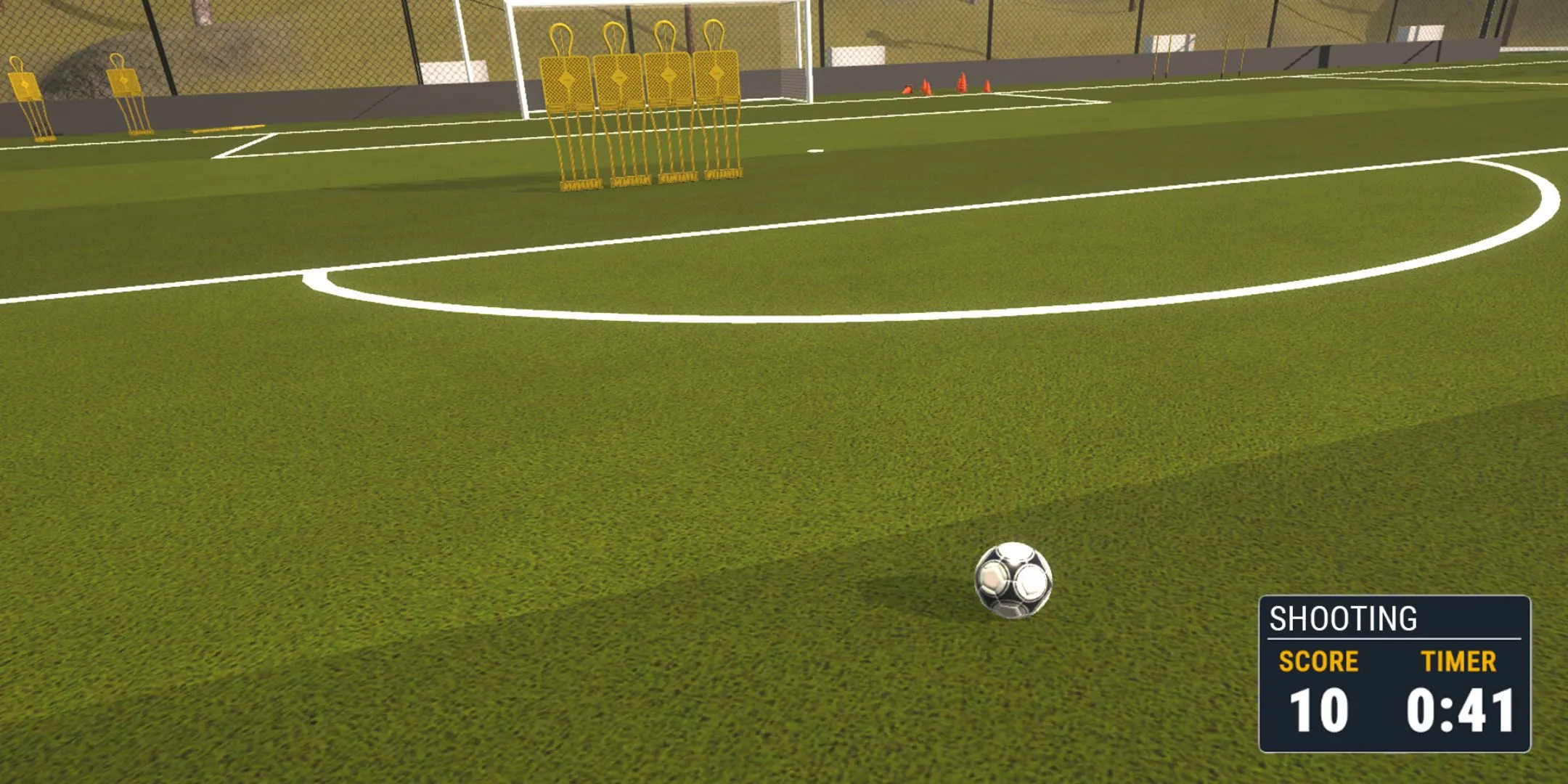 Cầu thủ chuẩn bị thực hiện cú đá phạt trong buổi tập của Football Life Simulator.