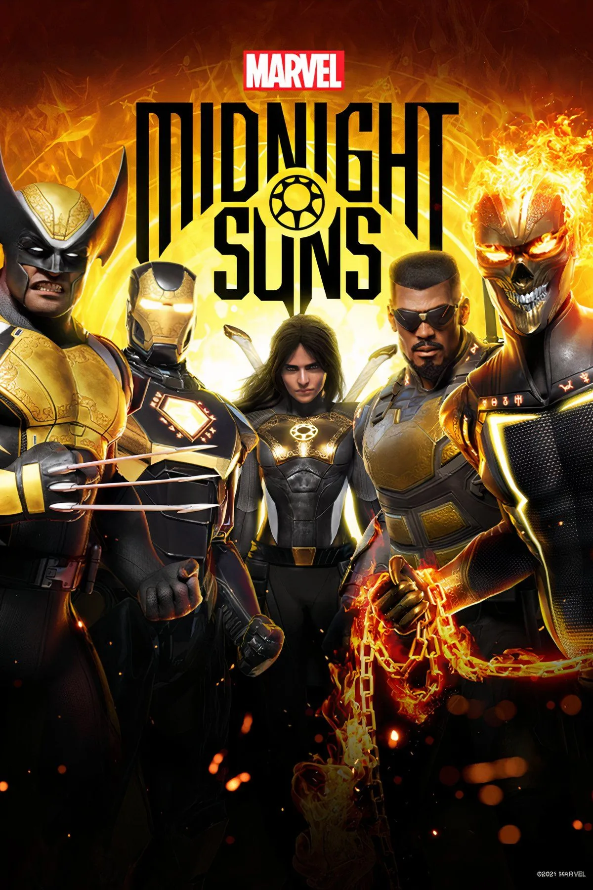 Dàn nhân vật siêu anh hùng Marvel từ Marvel's Midnight Suns, sẵn sàng chiến đấu trong game nhập vai chiến thuật.