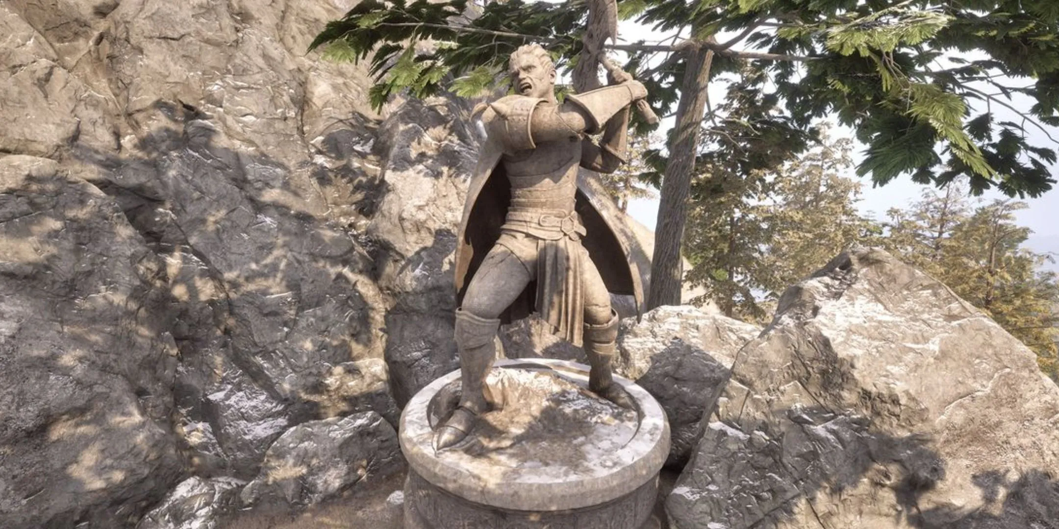 Đền thờ Boethia trong Oblivion Remastered, biểu tượng của Hoàng tử Daedra của sự tàn nhẫn và phản bội.