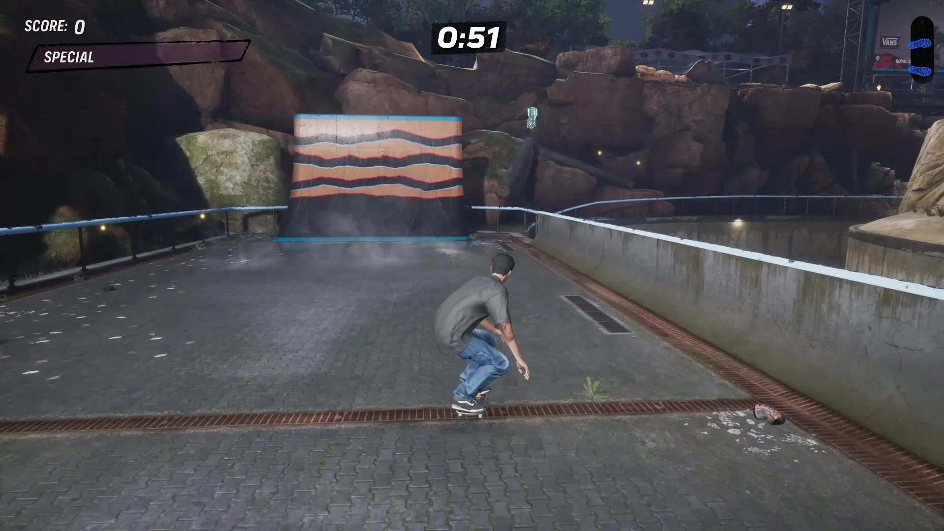 Đồng tiền Cash cuối cùng nằm trên các khúc gỗ grind ở phía Tây Bắc bản đồ Sở Thú Tony Hawk's Pro Skater 3 + 4