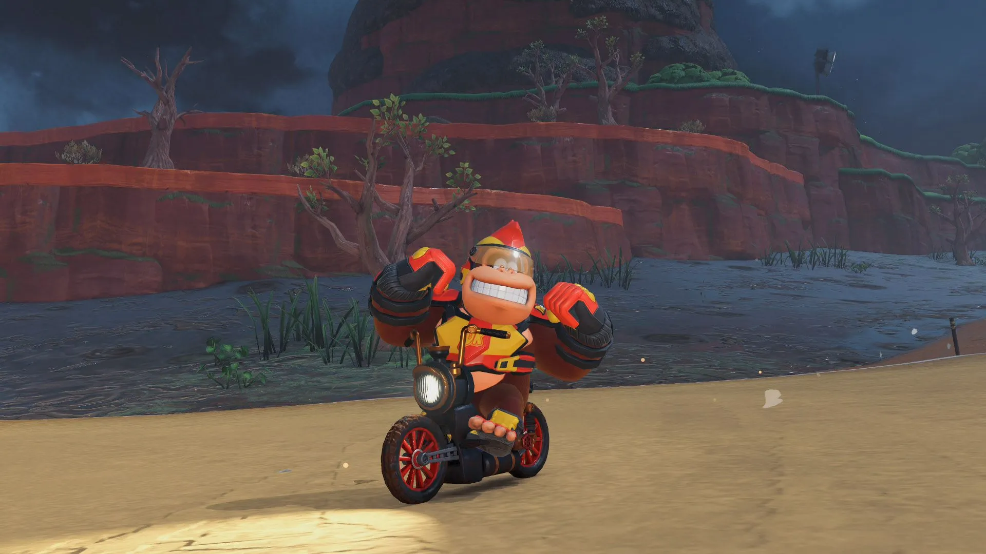 Donkey Kong Tạo Dáng Cùng Xe Mô Tô Trong Mario Kart World