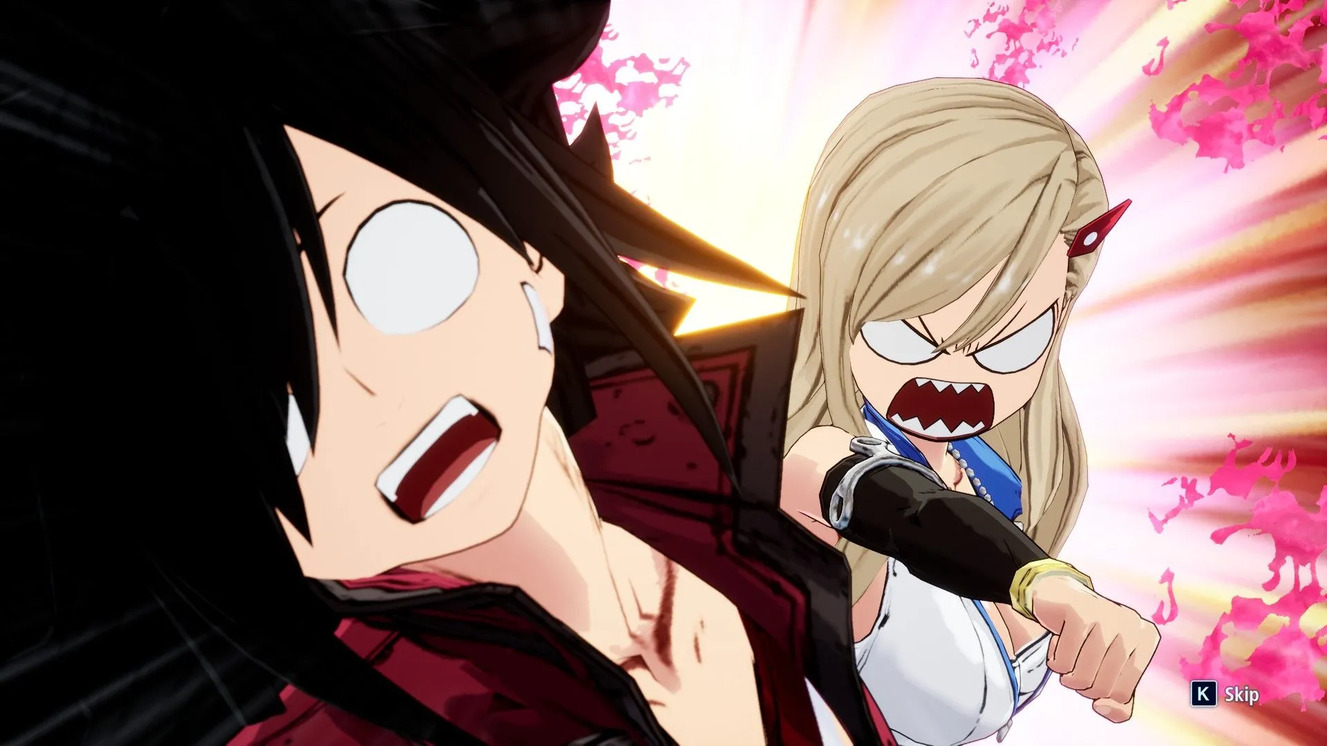 Edens Zero Rebecca và Shiki trong phân cảnh hành động chiến đấu đầu game