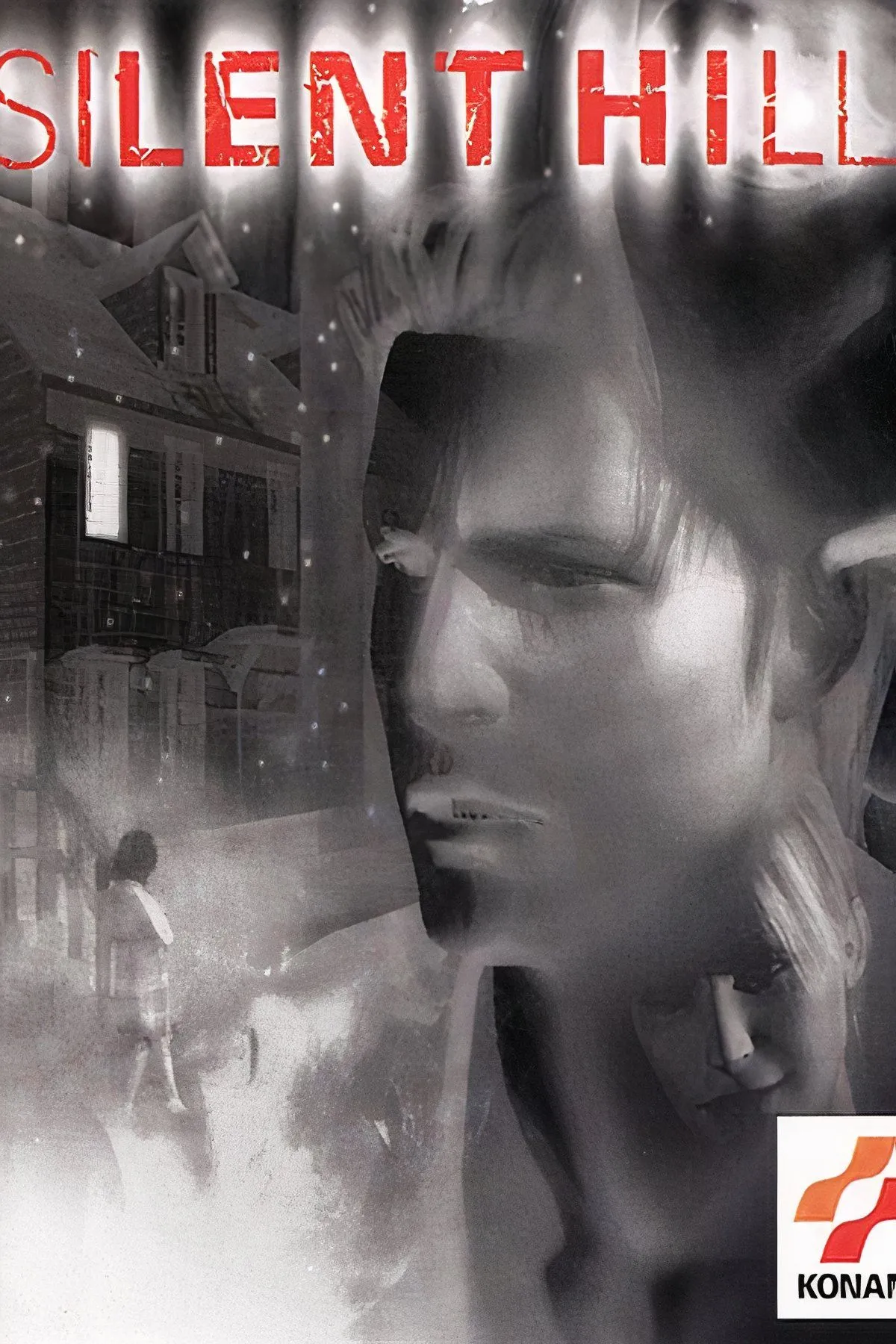 Harry Mason trong khung cảnh u ám của thị trấn Silent Hill, thể hiện không khí kinh dị sinh tồn.