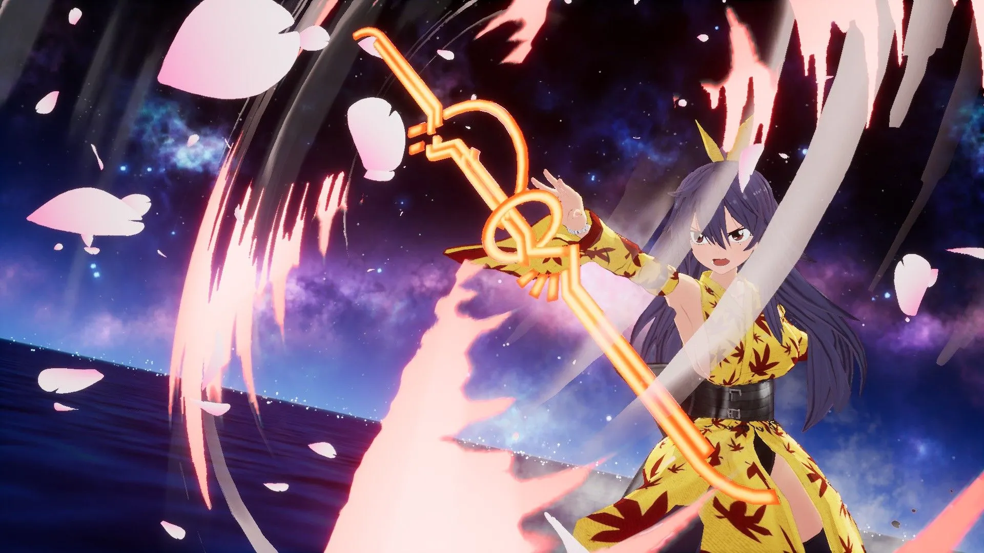 Homura của Edens Zero thực hiện đòn tấn công đặc biệt với kiếm