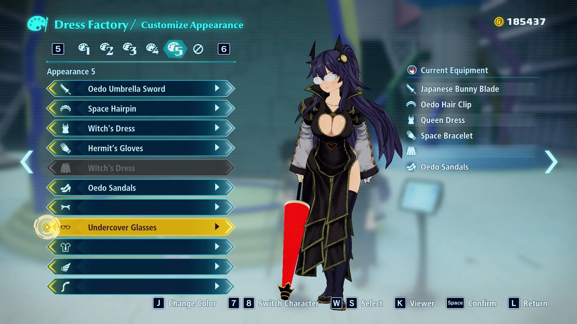 Homura tùy chỉnh trang phục trong tính năng Dress Factory của Edens Zero