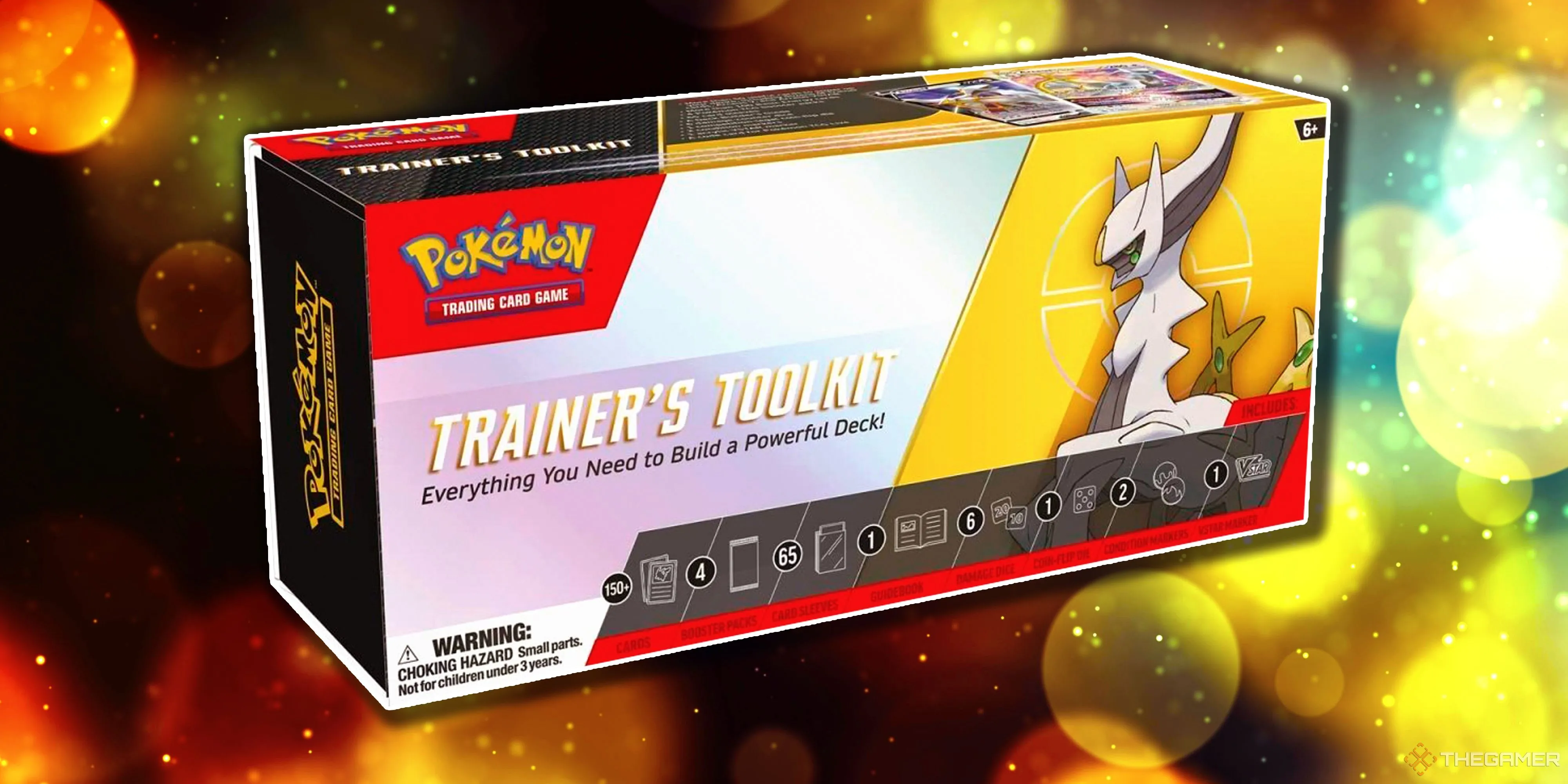 Hộp Pokemon TCG Trainer's Toolkit 2023 với promo Arceus và các gói booster