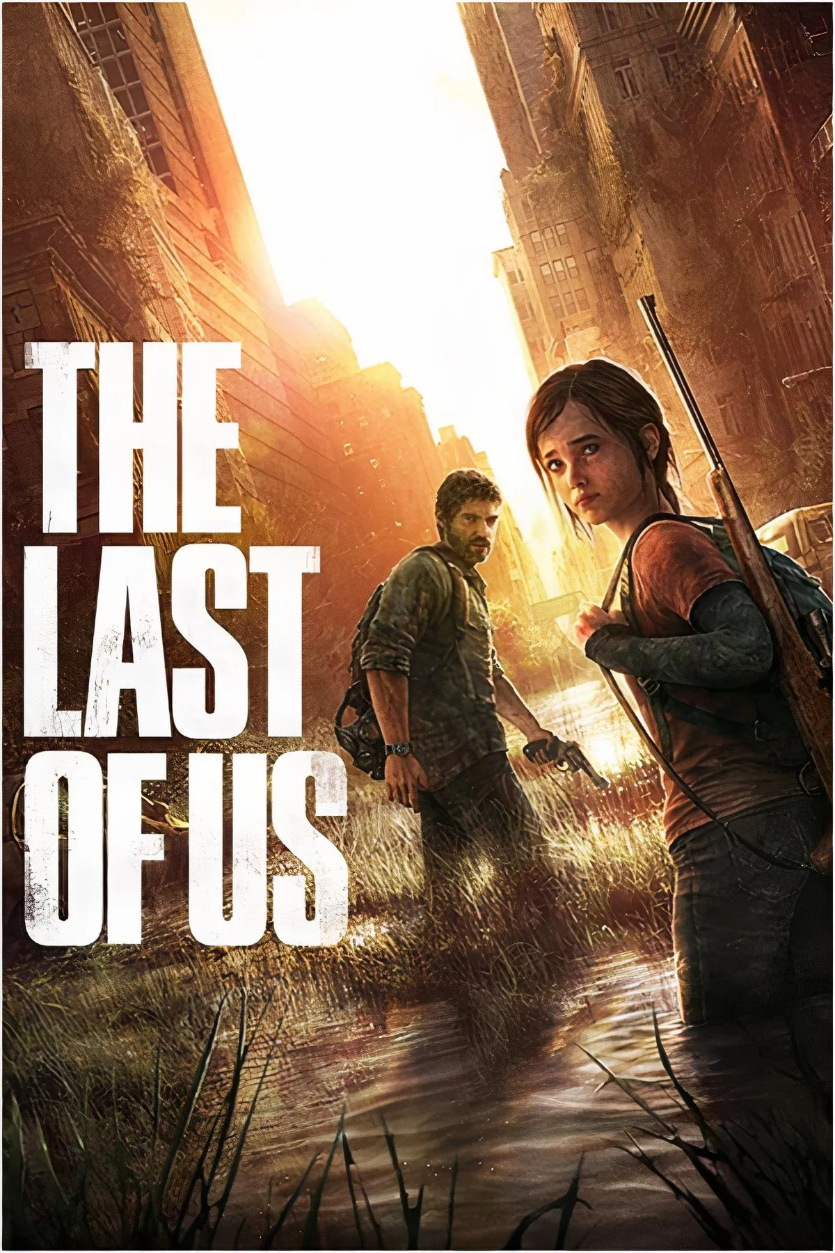 Joel và Ellie trong khung cảnh hậu tận thế của The Last of Us, thể hiện mối quan hệ cảm động.