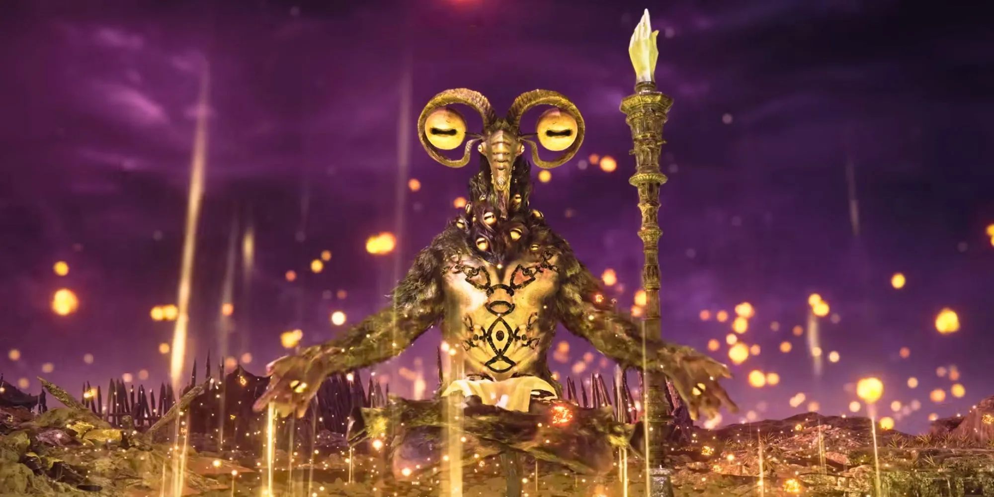 Libra, Creature of Night, Nightlord gây hiệu ứng Madness trong Elden Ring Nightreign, cho thấy cơ chế kết giới đòi hỏi phản ứng nhanh.