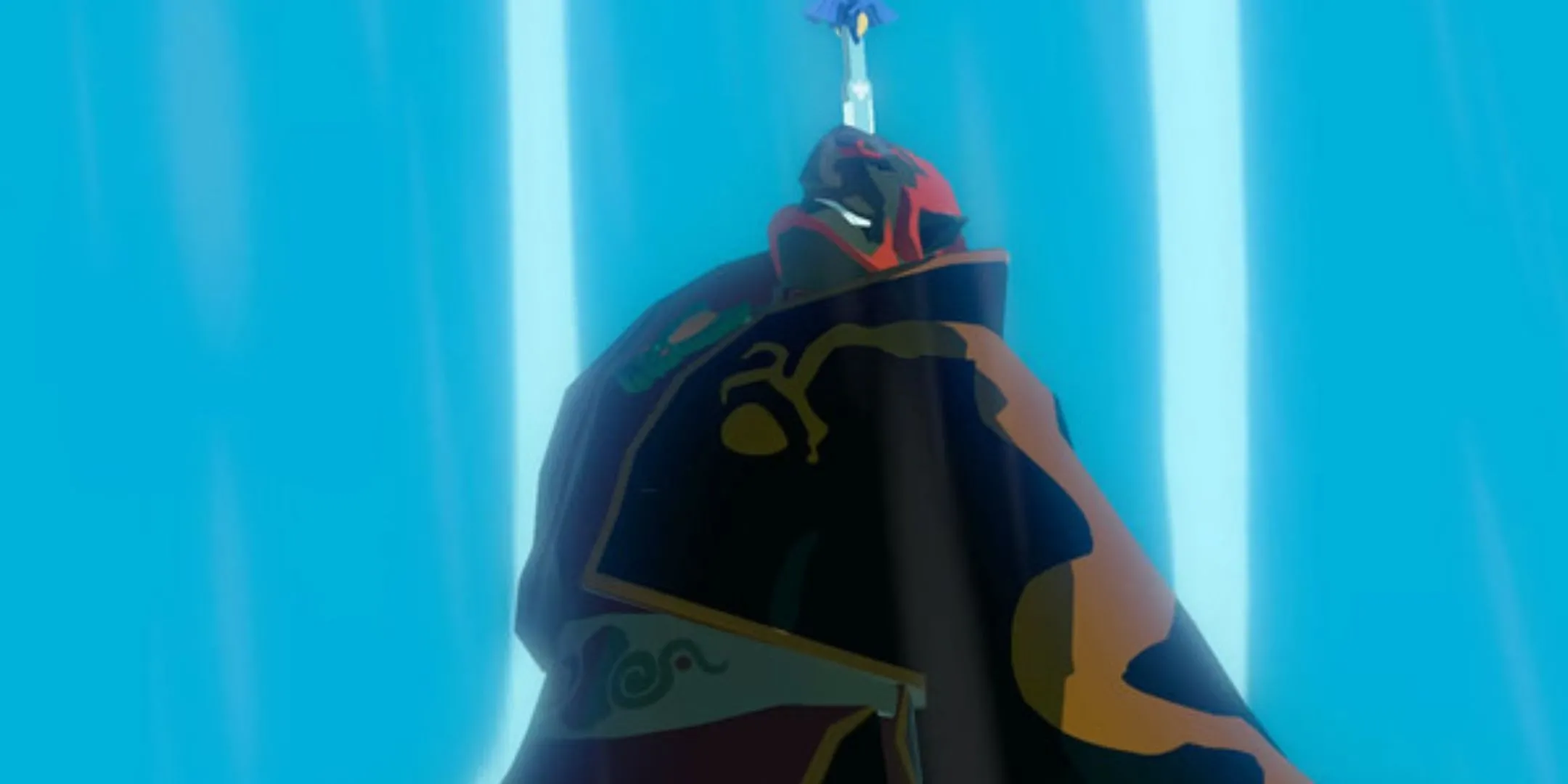 Link dùng Master Sword kết liễu Ganondorf trong The Legend of Zelda The Wind Waker