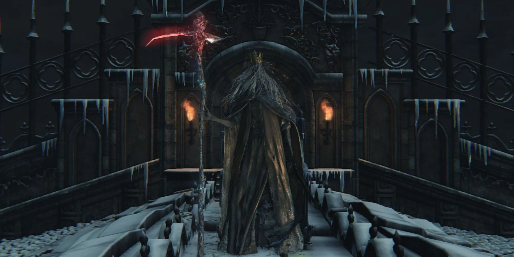 Martyr Logarius uy nghi cùng lưỡi hái tử thần trong Bloodborne