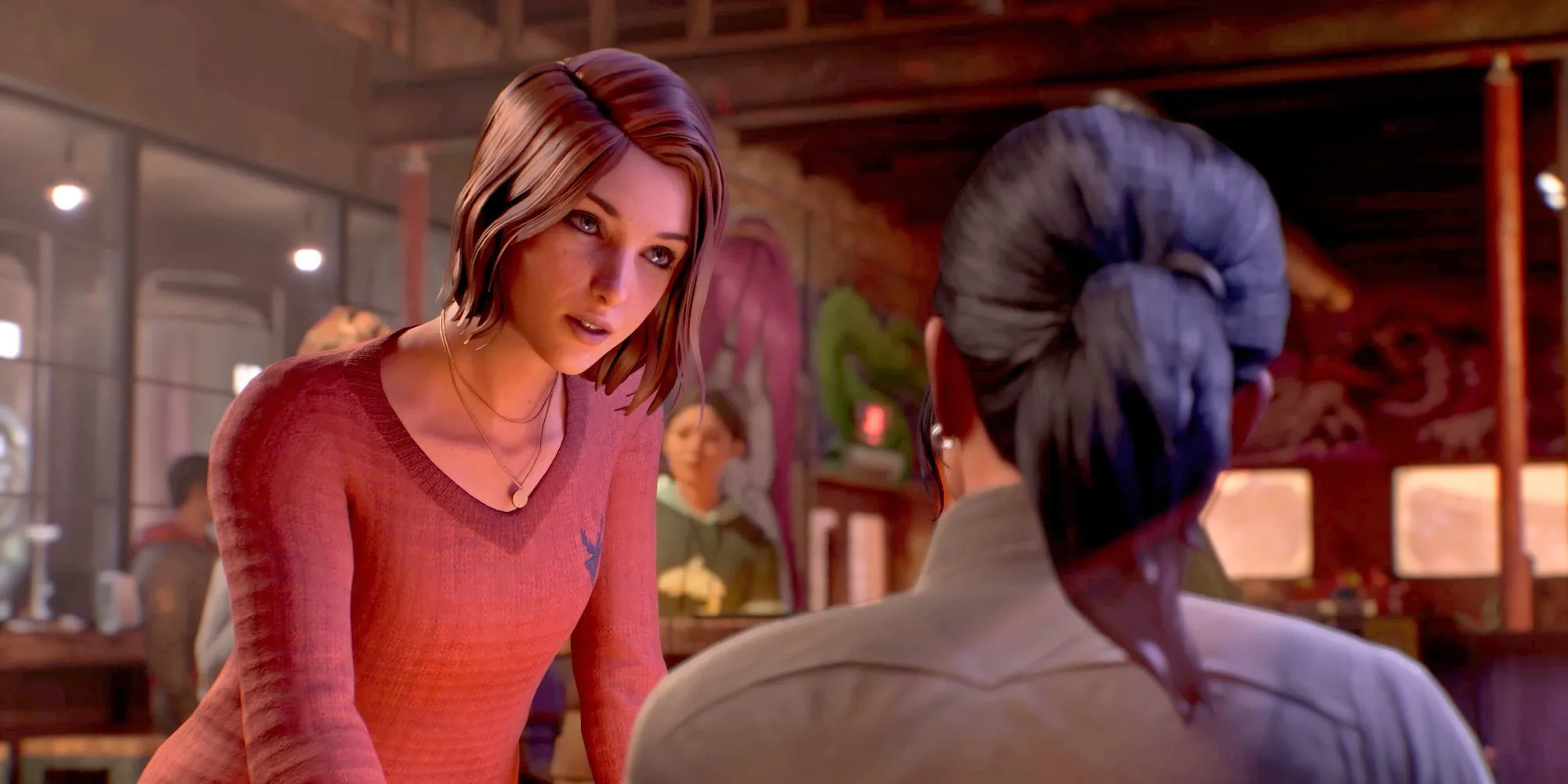 Max Caulfield đang đối thoại cùng Safi trong Life is Strange: Double Exposure, thể hiện một khoảnh khắc cốt truyện quan trọng và sự phức tạp của các lựa chọn xuyên không gian.