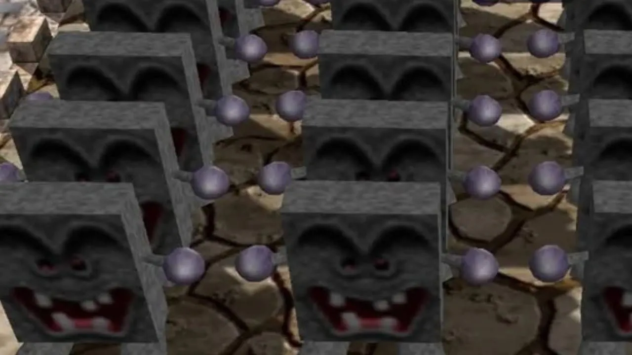 Minigame Thwomp Mash trong Mario Party, một thử thách bấm nút điển hình.