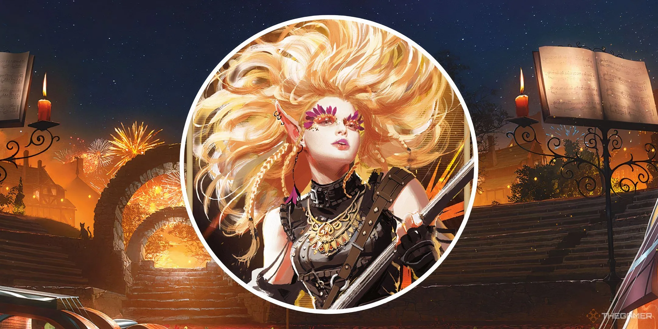 Một pháp sư (bard) thuộc trường phái Glamour đang biểu diễn trong Dungeons & Dragons.