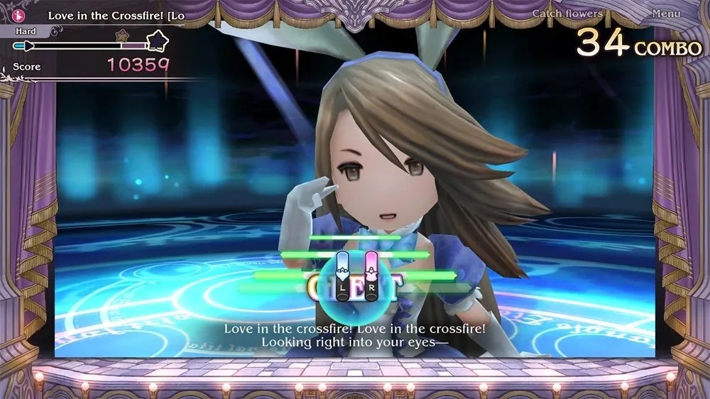 Một trong những minigame mới của Bravely Default Flying Fairy HD Remaster, Luxencheer Rhythm Catch