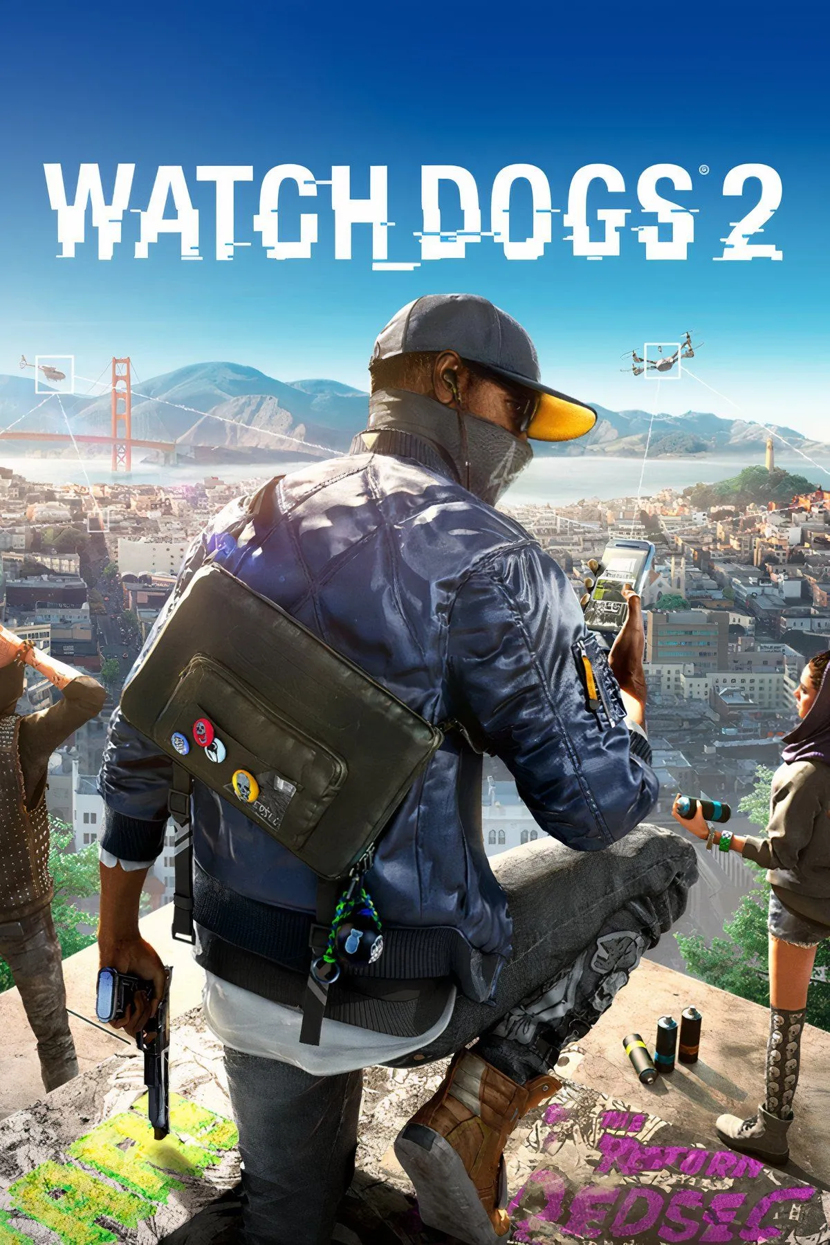 Nhân vật Watch Dogs 2 sử dụng công nghệ hack trong bối cảnh thành phố hiện đại, đối đầu với nguy cơ zombie