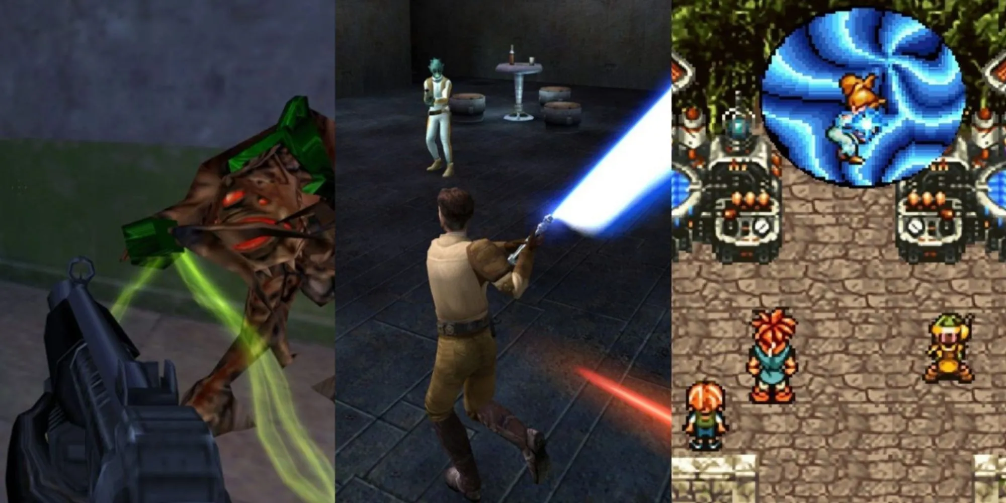Những tựa game retro kinh điển như Half-Life, Star Wars Jedi Knight 2 và Chrono Trigger trên Steam Deck.