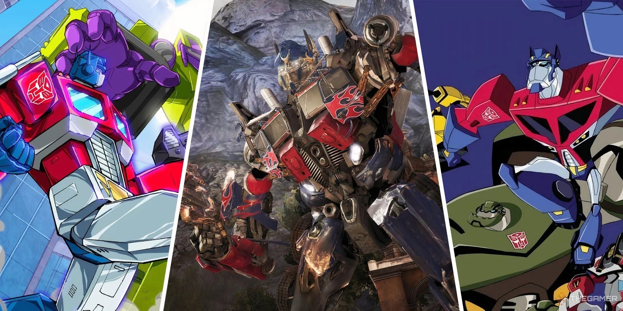 Optimus Prime trong các game Transformers (Devastation, Dark of the Moon) và phim hoạt hình, minh họa cho các tựa game cũ