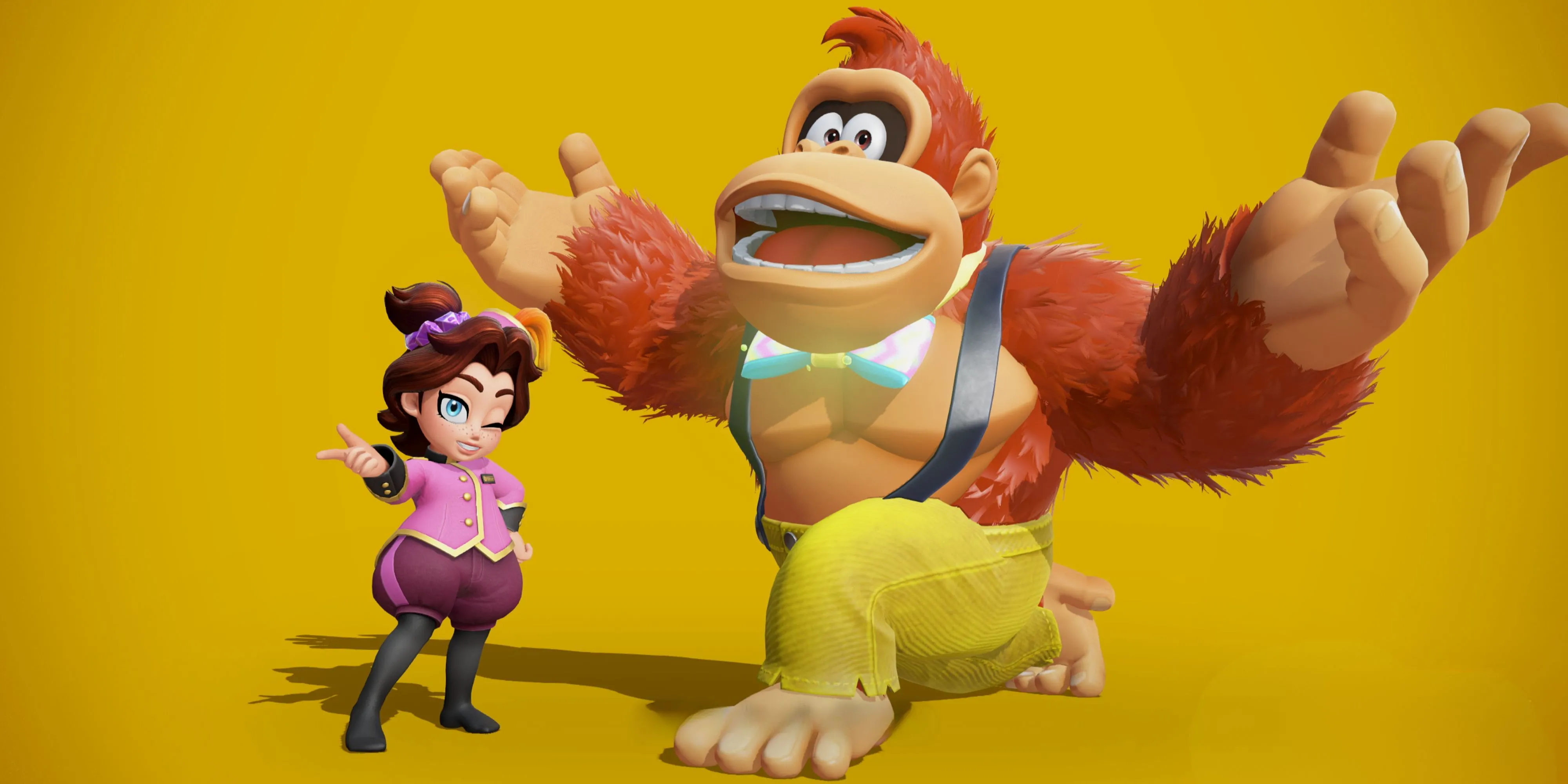 Pauline và Donkey Kong tạo dáng trong game Donkey Kong Bananza trên Nintendo Switch 2