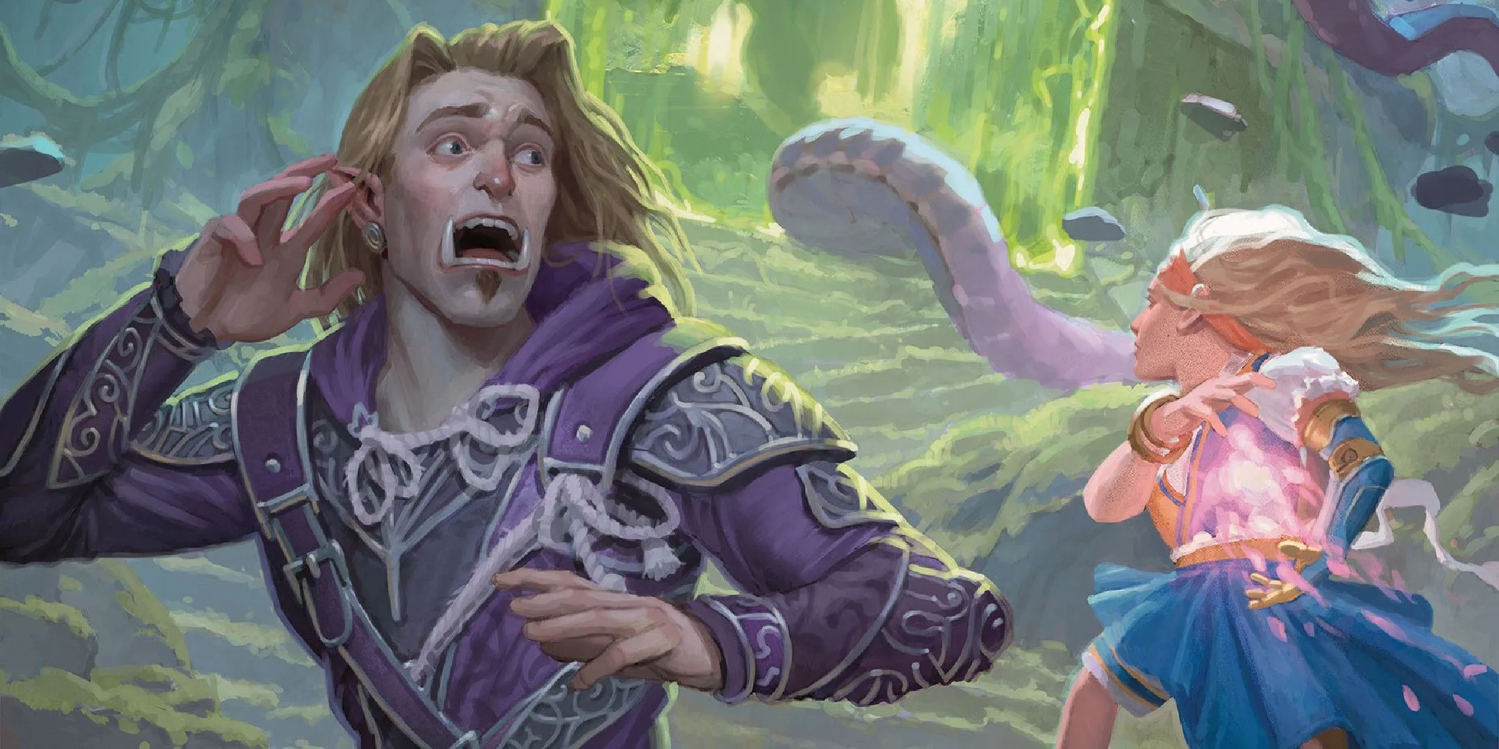 Pháp sư đối mặt với sinh vật kinh dị trong bối cảnh Dungeons &amp; Dragons, minh họa chiến dịch trốn thoát