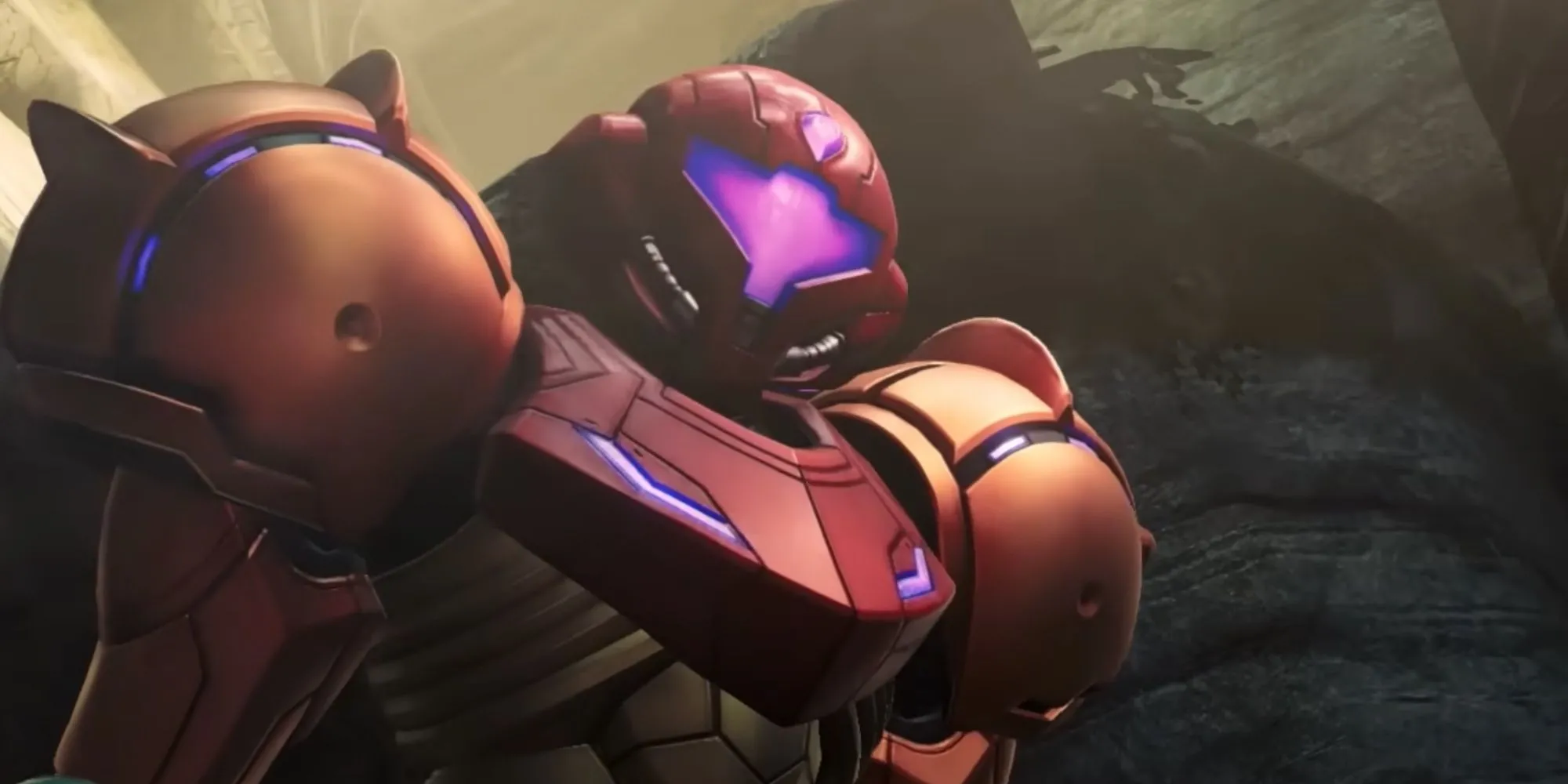 Samus Aran với mũ bảo hiểm đặc trưng, hình ảnh từ Metroid Prime 4: Beyond, tựa game bom tấn sắp ra mắt của Nintendo.