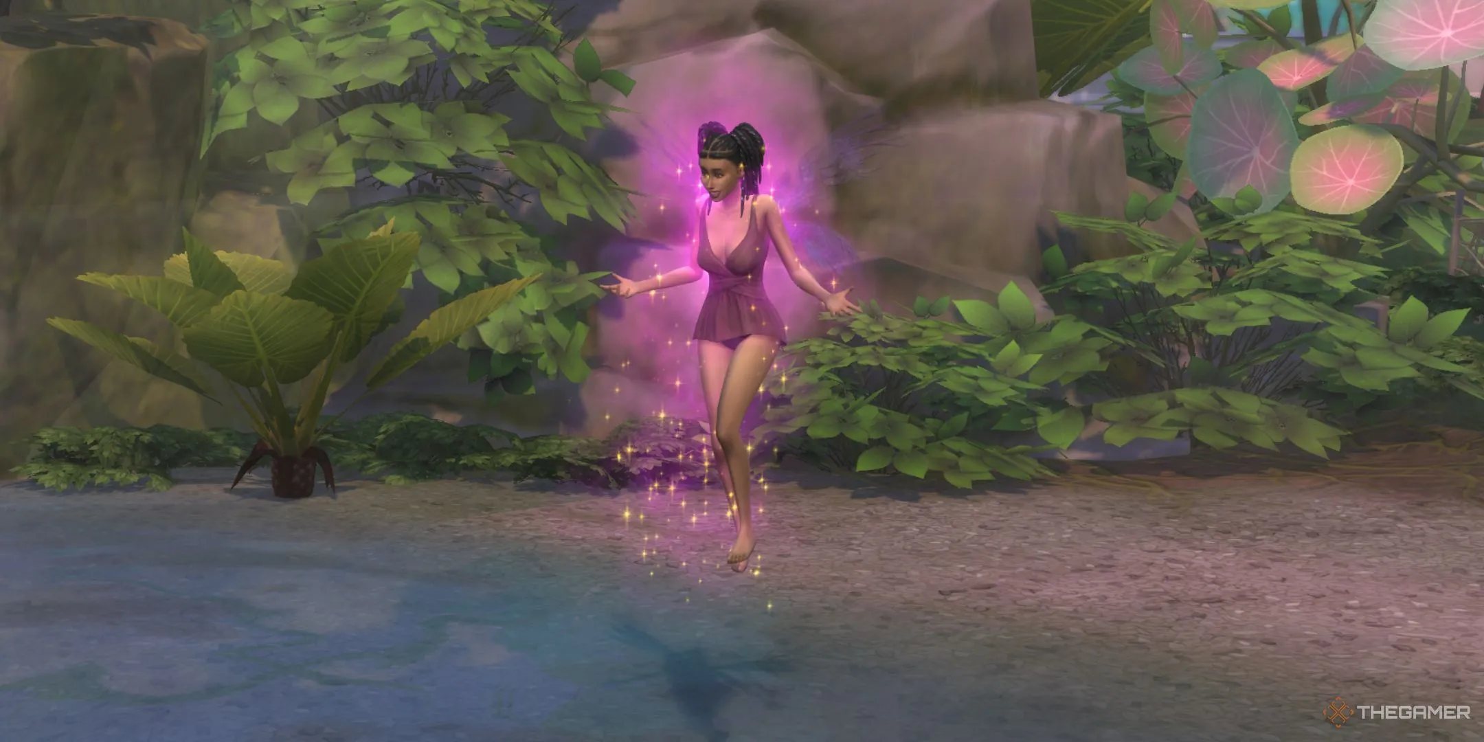 Sim tiên nữ mọc cánh tại Moondrop Springs trong gói Enchanted By Nature The Sims 4