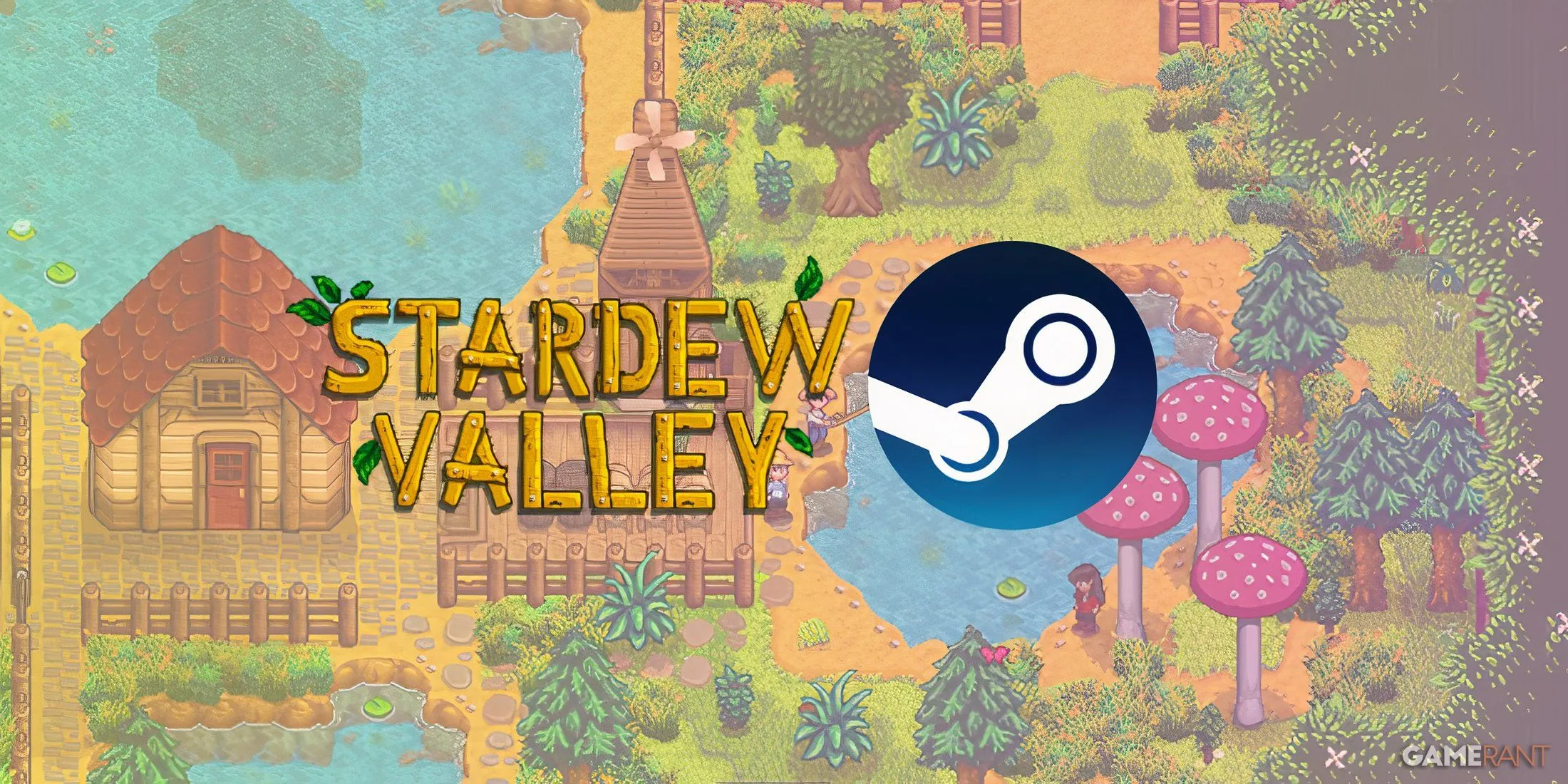 Stardew Valley logo kèm biểu tượng Steam, biểu trưng cho thành công trên nền tảng