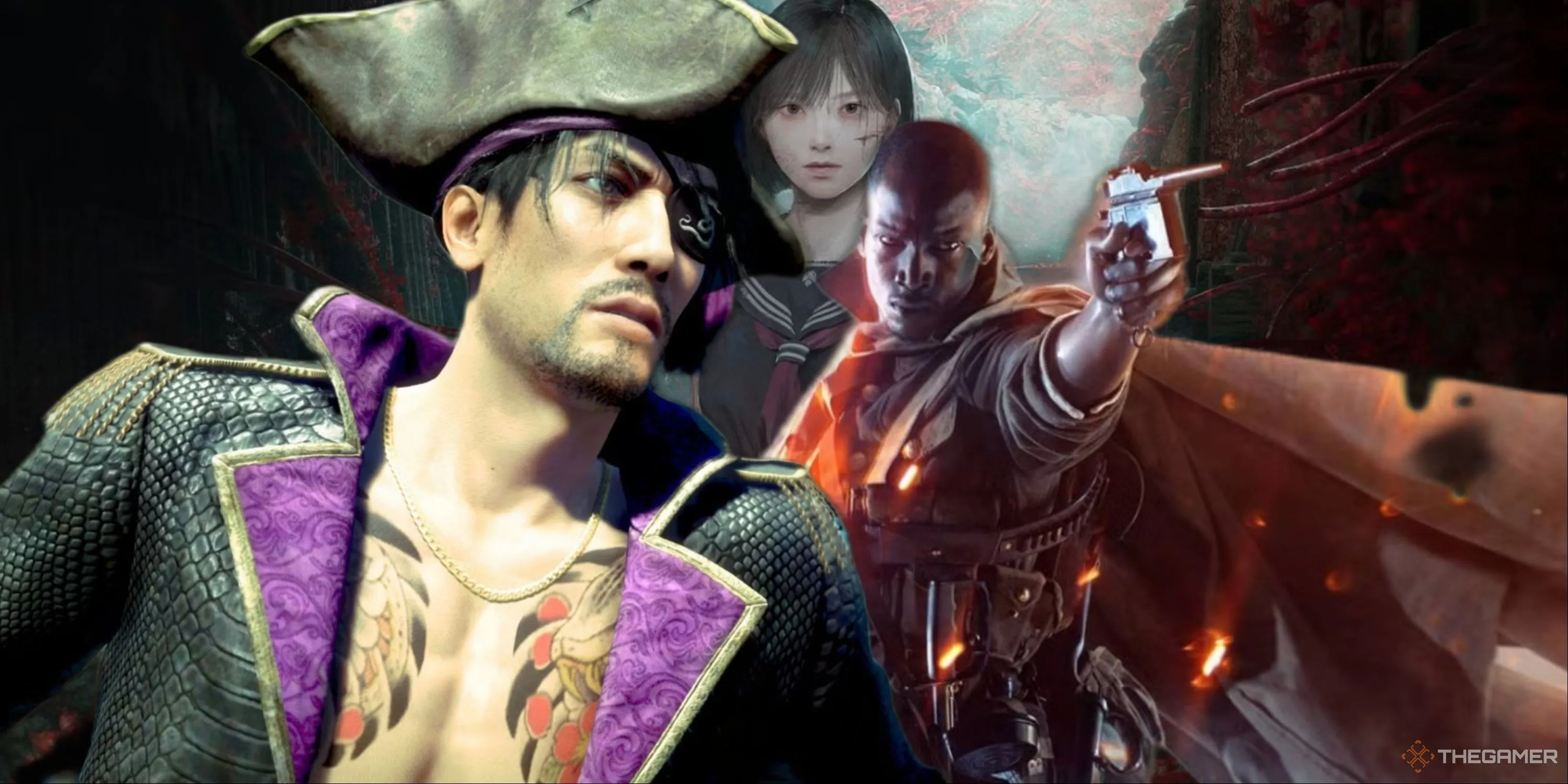 Tên game khác biệt: minh họa sự đa dạng tên gọi trong game quốc tế với các nhân vật nổi tiếng từ Yakuza, Silent Hill và Battlefield