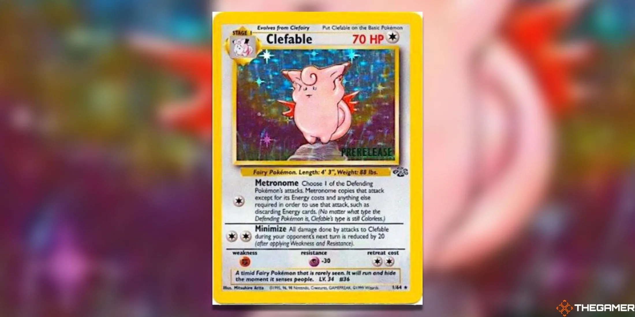 Thẻ bài Clefable Prerelease từ bộ WOTC Promos của Pokemon TCG