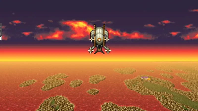Thế giới đổ nát (World of Ruin) trong Final Fantasy VI, nơi phi thuyền Falcon mang ý nghĩa biểu tượng của tự do.